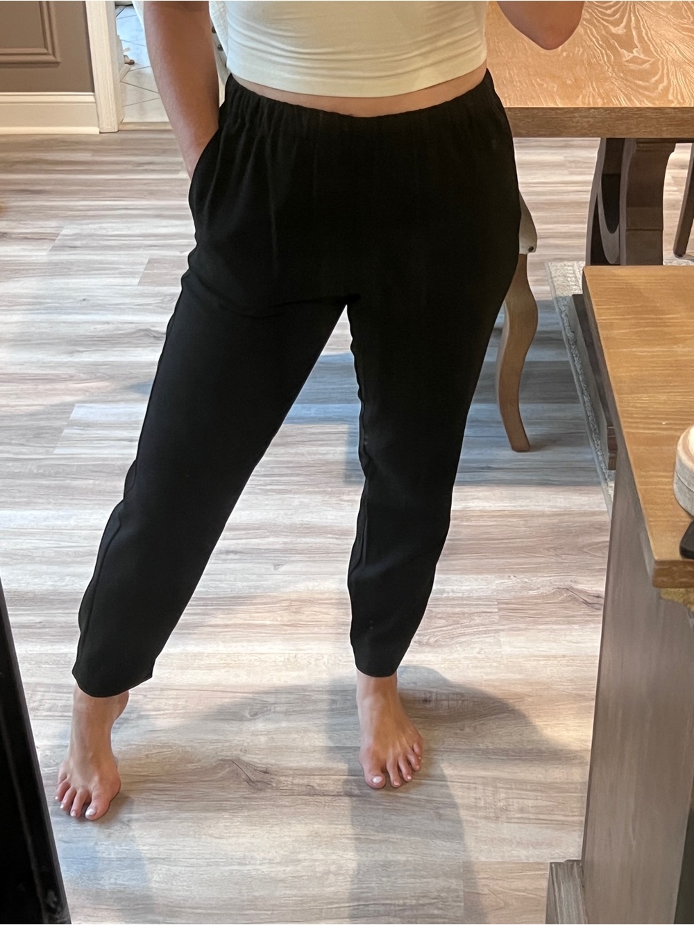 RACHEL Rachel Roy Black Elastic Waist Ankle Jogger Trousers Pants Sz S
